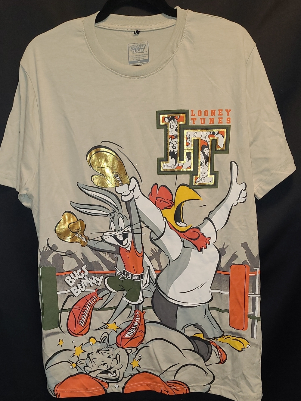 Looney Tunes Cream Graphic Tee with BUGS BUNNY & FOGHORN LEGHORN